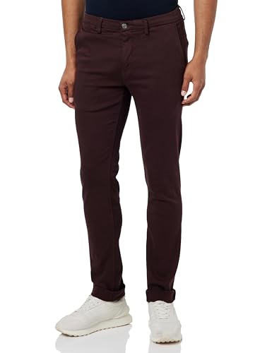 Replay Herren Chino Zeumar Slim-Fit Hyperflex X-Lite mit Stretch, Old Wine 377 (Rot), 31W / 32L von Replay