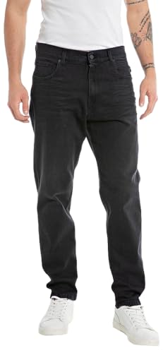 Replay Herren Jeans aus Comfort Denim, Schwarz (Black 098), 27W / 30L von Replay