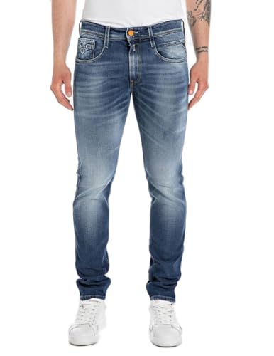 Replay Herren Jeans Anbass Slim-Fit, Medium Blue 009-2 (Blau), 32W / 32L von Replay