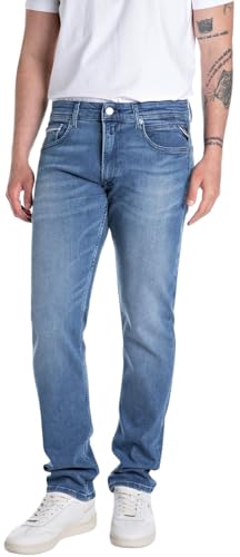 Replay Herren Jeans Grover Straight-Fit mit Comfort Stretch, Medium Blue 009 (Blau), 33W / 32L von Replay