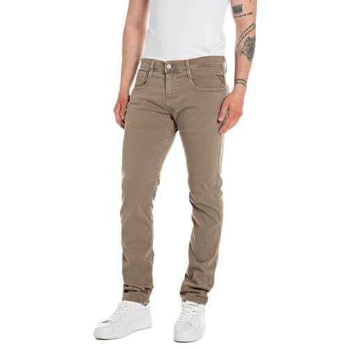 Replay Herren Jeans Anbass Slim-Fit, Peanut 725 (Braun), 31W / 32L von Replay