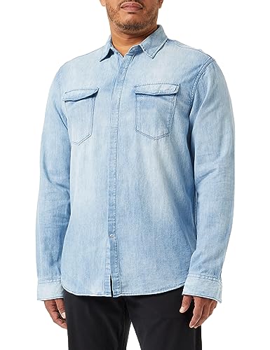 Replay Herren Jeanshemd Langarm aus Baumwolle, Medium Blue 009 (Blau), 3XL von Replay