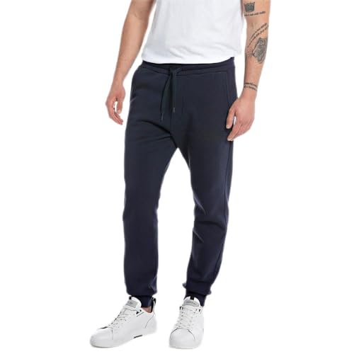 Replay Herren Jogginghose mit Kordelzug, Deep Blue 088 (Blau), XXL von Replay