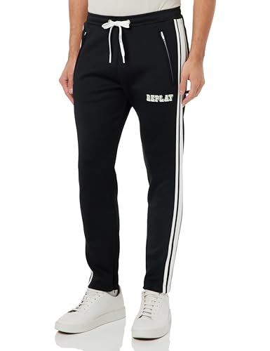 Replay Herren Jogginghose mit Logo, Black 098 (Schwarz), XL von Replay