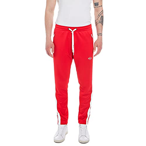 Replay Herren Jogginghose mit Tunnelzug, Rot (Poppy Red 555), L von Replay