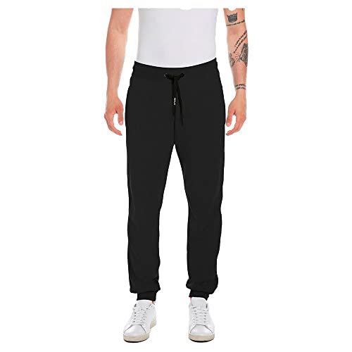 Replay Herren Jogginghose mit Tunnelzug, Schwarz (Black 098), M von Replay