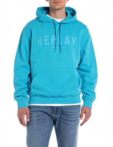 Replay Herren M6717 .000.21842 Kapuzenpullover, Turquoise 957, M EU von Replay