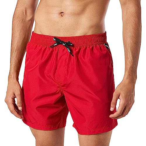 Replay Herren Badehose Lang mit Reißverschluss, Imperial Red 663 (Rot), L von Replay