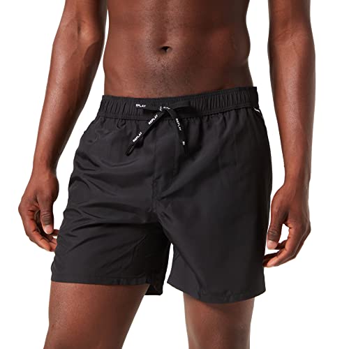 Replay Herren Badehose Lang mit Reißverschluss, Black 098 (Schwarz), XXL von Replay