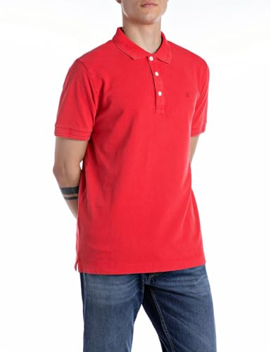 Replay Herren M3011 Polohemd, 663 Imperial RED, X-Small von Replay
