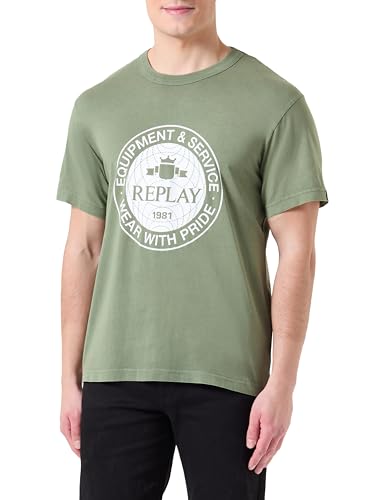 Replay Herren M3030 T-Shirt, 438 Military, XL Replay Herren M3030 T-Shirt, 438 Military, XL von Replay