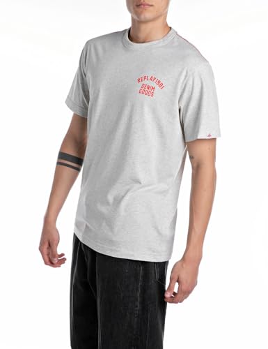 Replay Herren M3041 T-Shirt, M06 Light Grey Melange, Large Replay Herren M3041 T-Shirt, M06 Light Grey Melange, Large von Replay