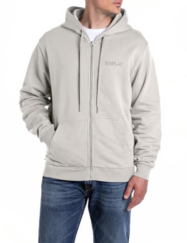 Replay Herren M3083 Kapuzenpullover, 013 Alabaster, L von Replay