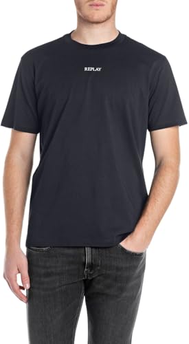 Replay Herren M3098 T-Shirt, 067 Night Blue, L Replay Herren M3098 T-Shirt, 067 Night Blue, L von Replay