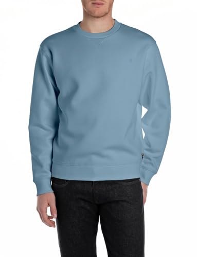 Replay Herren M3102 Sweatshirt, 388 Steel Blue, XXL von Replay