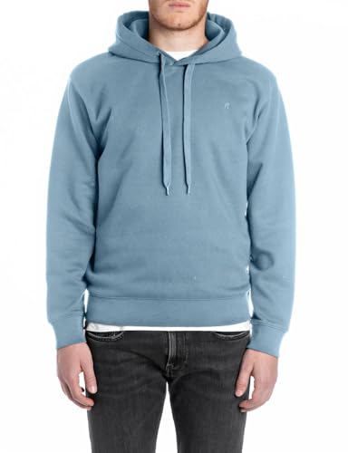 Replay Herren M3103 Kapuzenpullover, 388 Steel Blue, XXL von Replay