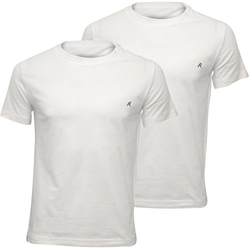 Replay Herren 2er Pack T-Shirts Kurzarm mit Logo, Weiß (White 010), XXL von Replay