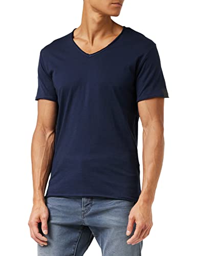 Replay Herren T-Shirt Kurzarm mit V-Ausschnitt, Midnight Blue 576 (Blau), L von Replay