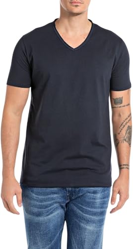 Replay Herren M3591a T-Shirt, 067 Night Blue, 3XL EU Replay Herren M3591a T-Shirt, 067 Night Blue, 3XL EU von Replay
