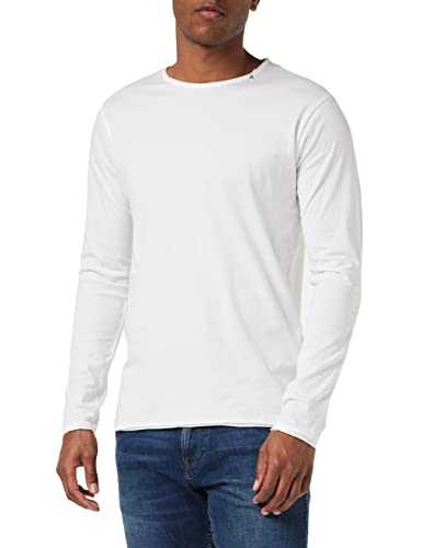 Replay Herren Langarmshirt aus Baumwolle, Optical White 001 (Weiß), XL von Replay