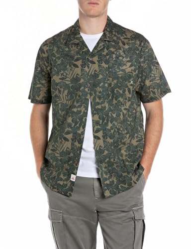 Replay Herren M4157 Hemd, 010 Military Flowers, 56 Replay Herren M4157 Hemd, 010 Military Flowers, 56 von Replay