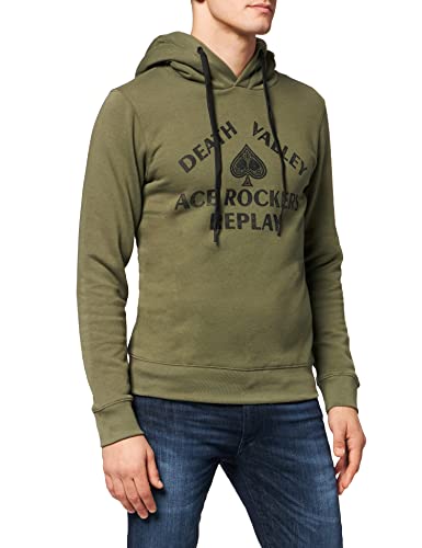 Replay Herren M6116B.000.21842 Kapuzenpullover, 439 Military, M von Replay