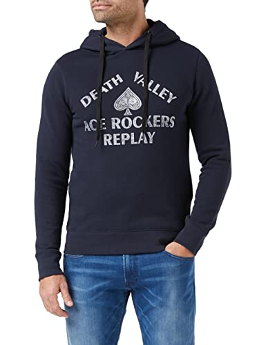 Replay Herren M6116B.000.21842 Kapuzenpullover, 576 Midnight Blue, M von Replay