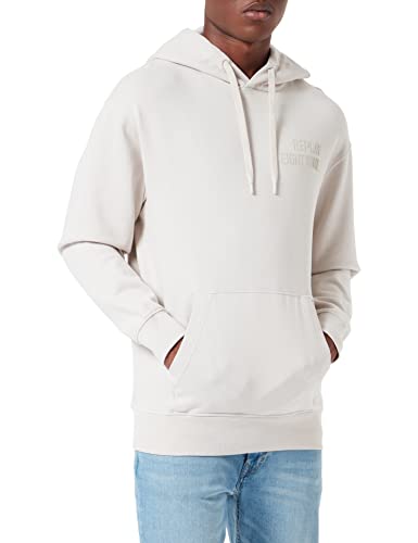 REPLAY Herren M6265 Kapuzenpullover, 019 Light Grey, XXL von Replay