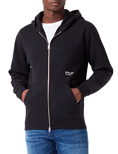 REPLAY Herren M6268 Kapuzenpullover, 098 Black, M von Replay