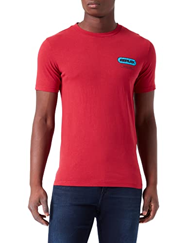 REPLAY Herren M6294 T-Shirt, 665 Chili RED, XXL von Replay