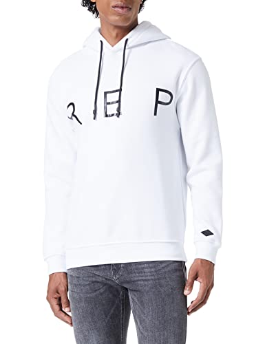 Replay Herren M6317 Kapuzenpullover, 001 White, 3XL von Replay