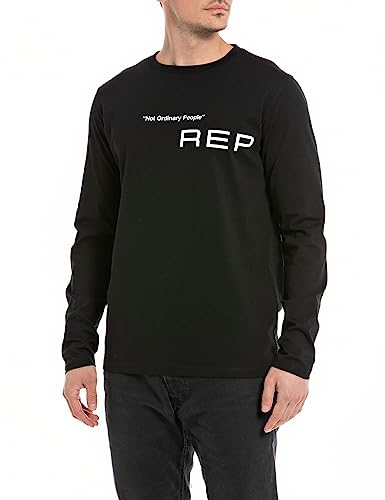 Replay Herren M6648 T-Shirt, 098 Black, L von Replay