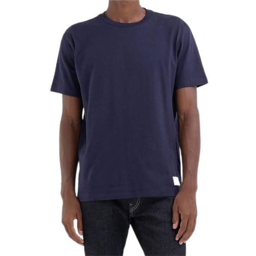 Replay Herren T-Shirt Kurzarm Rundhalsausschnitt Second Life Collection, Deep Blue 088 (Blau), L von Replay