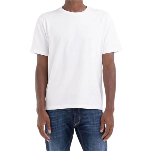 Replay Herren M6665 T-Shirt, 801 Chalk, L von Replay