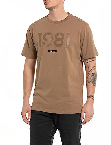 Replay Herren M6682 T-Shirt, 989 Safari, XS von Replay