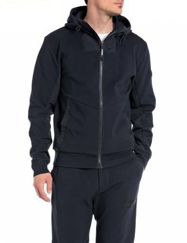 Replay Herren M6830 Kapuzenpullover, 087 Blue, XXL von Replay