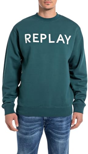 Replay Herren M6938 Sweatshirt, 386 Atlantic Green, XS EU Replay Herren M6938 Sweatshirt, 386 Atlantic Green, XS EU von Replay