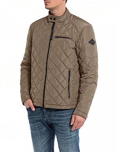 Replay Herren Steppjacke Übergangsjacke ohne Kapuze, Earth 557 (Braun), L von Replay