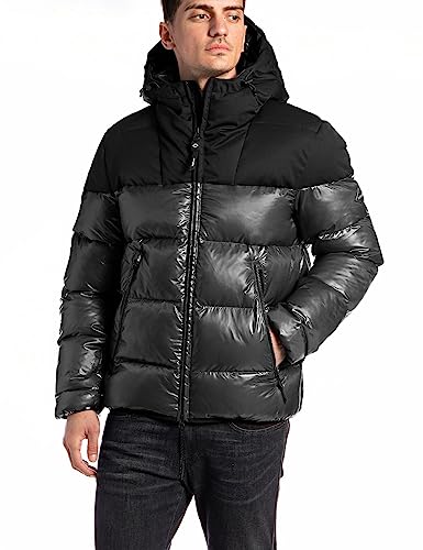 Replay Herren Jacke Winterjacke mit Kapuze, Schwarz (Black 098), XXL von Replay