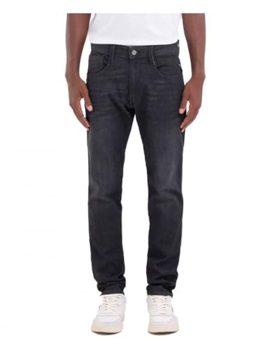 Replay Herren M914y Anbass Power Stretch Jeans Single Jeans, Black Delavè 099, 32W / 32L von Replay