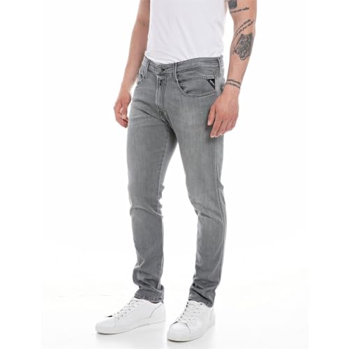 Replay Herren M914y Anbass Power Stretch Jeans Single Jeans, Medium Grey 096, 27W / 30L von Replay