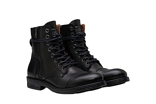 Replay Herren Mid Boot Stiefel mit Reißverschluss, Schwarz (Black 003), 45 von Replay