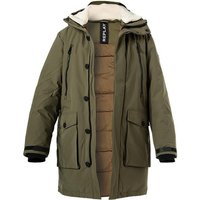 Replay Herren Parka grün Mikrofaser unifarben von Replay