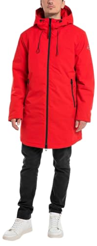 Replay Herren Parka mit Kapuze Winter, Rot (Ruby Red 055), L von Replay