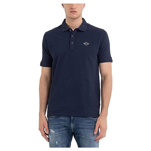 Replay Herren Poloshirt Kurzarm aus Baumwolle, Blue 186 (Blau), M von Replay