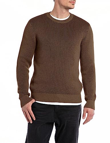 Replay Herren Pullover aus Baumwolle, Wood 629 (Braun), M von Replay