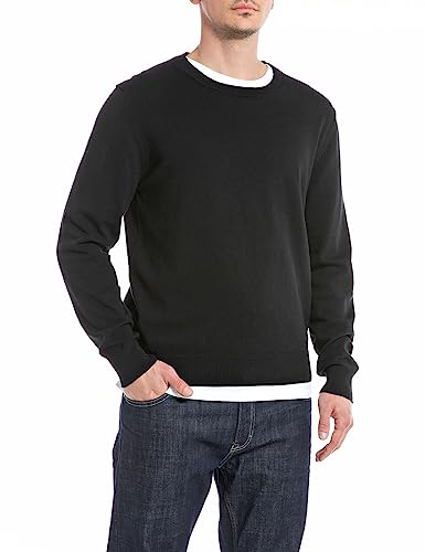 Replay Herren Pullover aus Baumwolle, Black 098 (Schwarz), XL von Replay