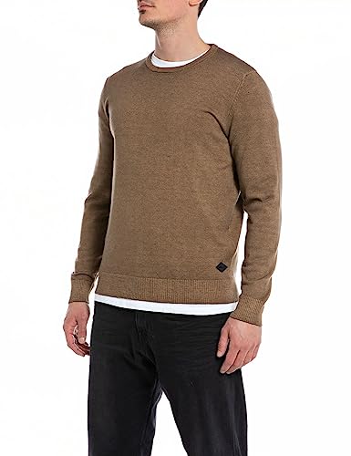 Replay Herren Pullover Wollmix, Braun (Safari 989), XS von Replay