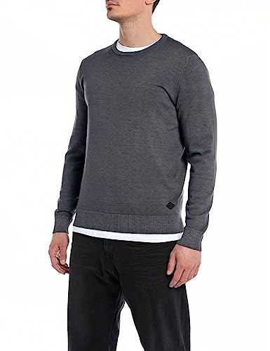 Replay Herren Pullover aus Wollmix, Iron 293 (Grau), L von Replay