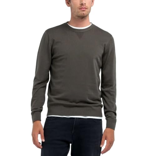 Replay Herren Pullover mit Rundhalsausschnitt, Grün (Mud Green 759), XXL von Replay